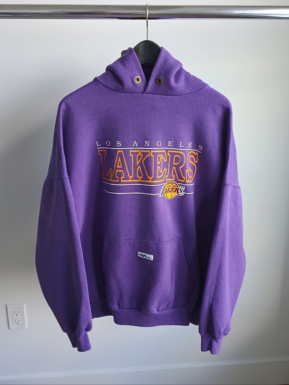 Vintage 90s Ravens NBA Los Angeles Lakers Hoodie Sweatshirt Made in Canada XL